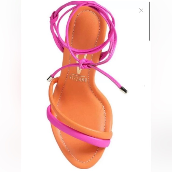 Vizzano Pink Orange Lace-Up Women’s Plataform Sandals - Picture 3 of 3